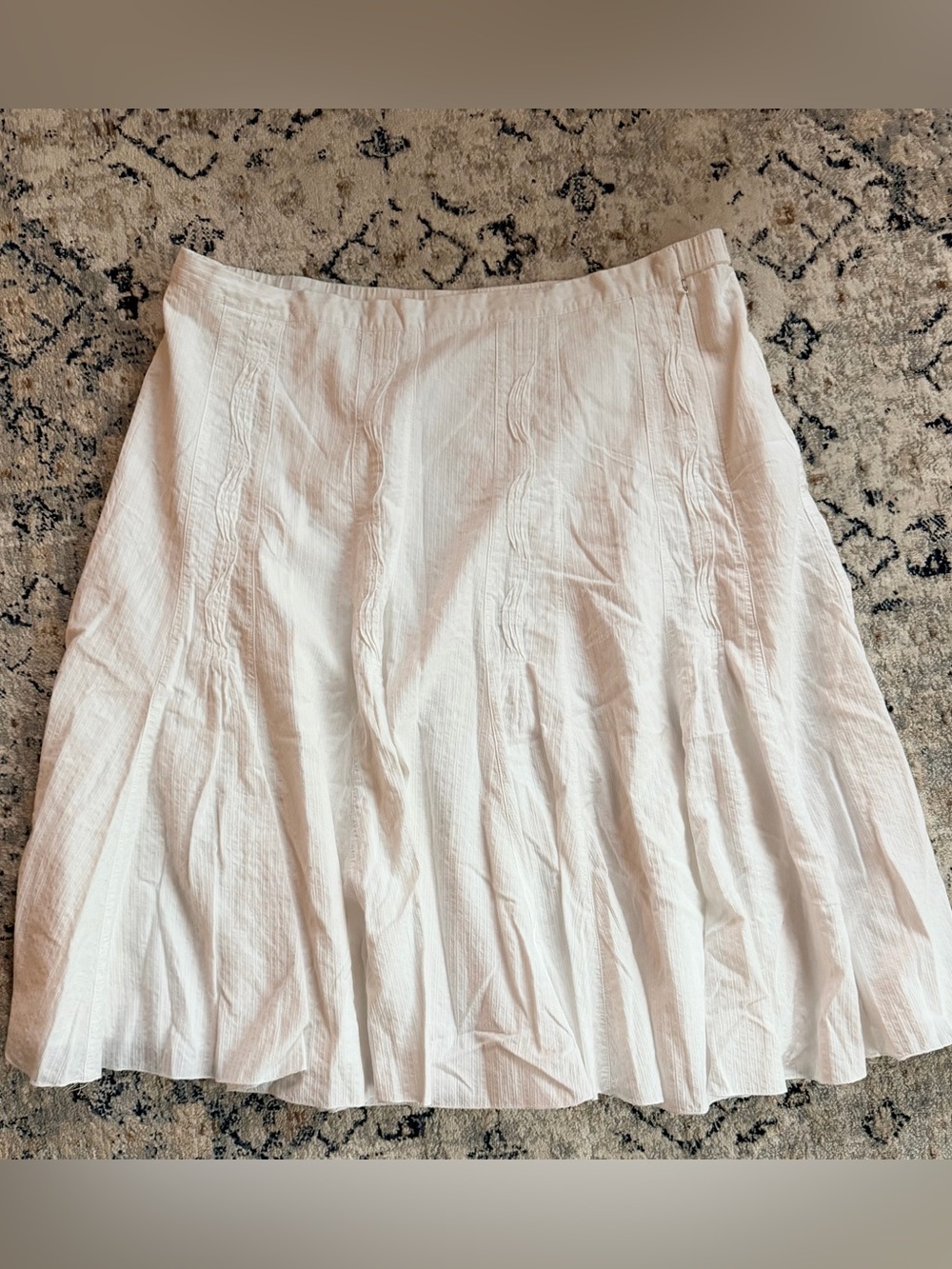 Coldwater Creek Cream Pleated A-Line Skirt